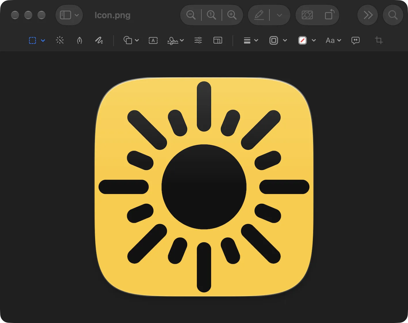 Preview showing the Sunlight icon